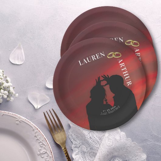 Moderne Ultra Chique Minimale Fotobruiloft Papieren Bordje