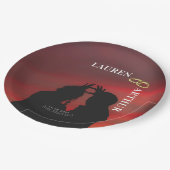 Moderne Ultra Chique Minimalistische Fotobruiloft Papieren Bordje (Gekanteld)