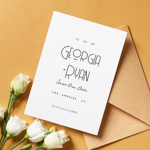 Moderne Ultra-Minimalistische Gewone Art Deco Brui Save The Date