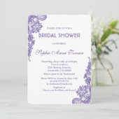 Moderne Ultra Violet Kant Bruids Douche Uitnodigin Kaart (Staand voorkant)