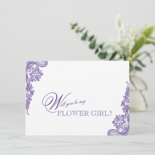 Moderne Ultra Violet Kanten Bruidsmeisje Bloemenme (Staand voorkant)