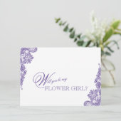 Moderne Ultra Violet Kanten Bruidsmeisje Bloemenme (Staand voorkant)