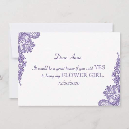 Moderne Ultra Violet Kanten Bruidsmeisje Bloemenme (Achterkant)