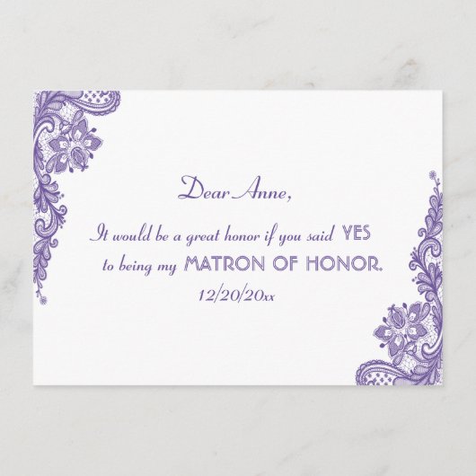 Moderne Ultra Violet Kanten Trouw Matrone van Eer (Achterkant)