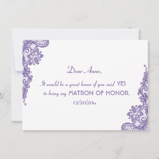 Moderne Ultra Violet Kanten Trouw Matrone van Eer (Achterkant)