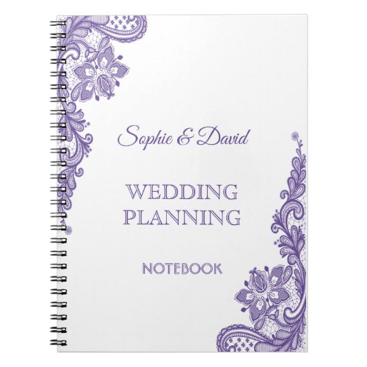 Moderne Ultra Violet Kanten Trouw Planner Notitieboek (Voorkant)