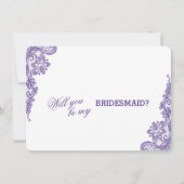 Moderne Ultra Violet Lace Bruidsmeisje Kaart (Voorkant)