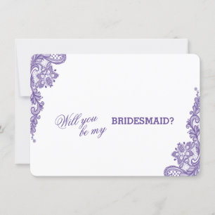 Moderne Ultra Violet Lace Bruidsmeisje Kaart