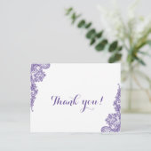 Moderne ultra Violet Lace Weddenschap Hartelijk da Briefkaart (Staand voorkant)