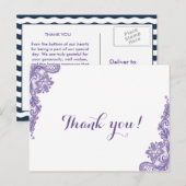 Moderne ultra Violet Lace Weddenschap Hartelijk da Briefkaart (Voorkant / Achterkant)