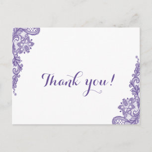 Moderne ultra Violet Lace Weddenschap Hartelijk da Briefkaart