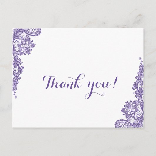 Moderne ultra Violet Lace Weddenschap Hartelijk da Briefkaart (Voorkant)