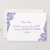 Moderne Ultra Violet Lace Wedding Matron of Honor (Achterkant)