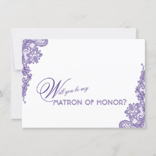 Moderne Ultra Violet Lace Wedding Matron of Honor