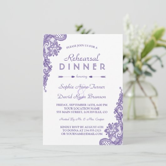 Moderne Ultra Violet Proefbruiloft Uitnodiging (Staand voorkant)