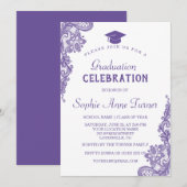 Moderne Ultra Violette Kant Afstudeerfeest Kaart (Voorkant / Achterkant)