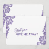 Moderne Ultra Violette Kant Zal Je Me Weggeven Kaart (Voorkant / Achterkant)