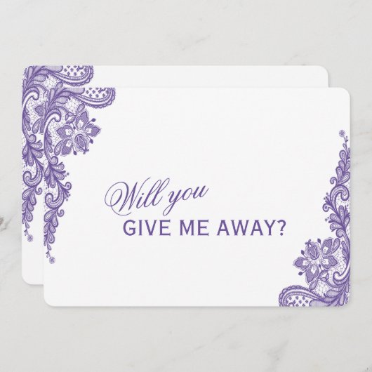 Moderne Ultra Violette Kant Zal Je Me Weggeven Kaart (Voorkant / Achterkant)