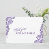 Moderne Ultra Violette Kant Zal Je Me Weggeven Kaart (Staand voorkant)