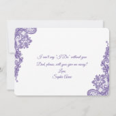 Moderne Ultra Violette Kant Zal Je Me Weggeven Kaart (Achterkant)