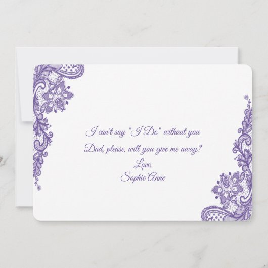 Moderne Ultra Violette Kant Zal Je Me Weggeven Kaart (Achterkant)