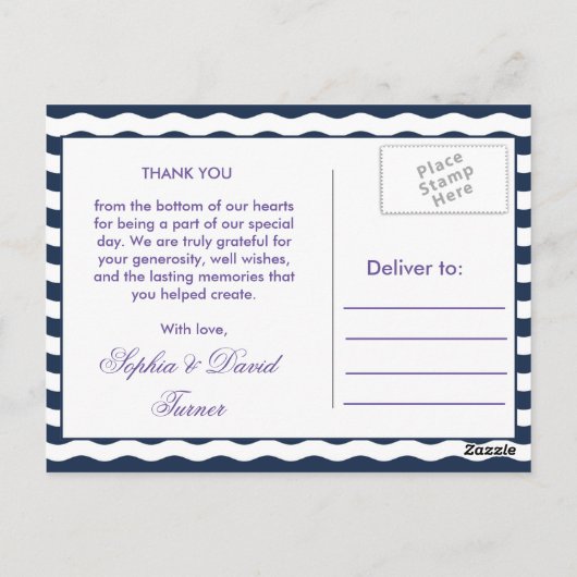 Moderne Ultra Violette Kanten Trouw Dank Je Briefkaart (Achterkant)