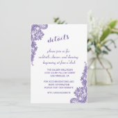 Moderne Ultra Violette Kanten Trouwdetails Ontvang Kaart (Staand voorkant)