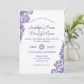 Moderne Ultra Violette Kanten Trouwuitnodiging Kaart (Staand voorkant)