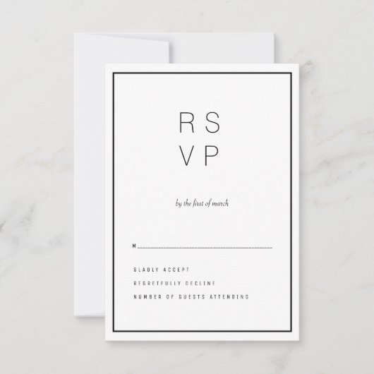 Moderne Unica RSVP-kaart RSVP Kaartje (Voorkant)