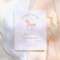 Moderne Unicorn & Faux Gold Rainbow Birthday Party