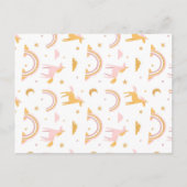 Moderne Unicorn & Faux Gold Rainbow Birthday Party Uitnodiging Briefkaart (Achterkant)