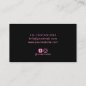 Moderne Unicorn Glitter drijft Beauty Salon Visitekaartje (Achterkant)