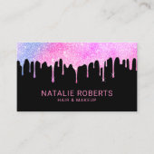 Moderne Unicorn Glitter drijft Beauty Salon Visitekaartje (Voorkant)