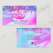 Moderne Unicorn Glitter-druppels — schoonheidssalo Visitekaartje (Voorkant / Achterkant)