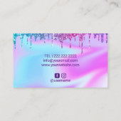 Moderne Unicorn Glitter-druppels — schoonheidssalo Visitekaartje (Achterkant)