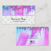 Moderne Unicorn Glitter Streven Luxury Visitekaart Visitekaartje (Voorkant / Achterkant)