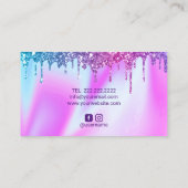 Moderne Unicorn Glitter Streven Luxury Visitekaart Visitekaartje (Achterkant)