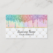 Moderne Unicorn Glitter stuurt pastel Holografie L Visitekaartje (Voorkant)