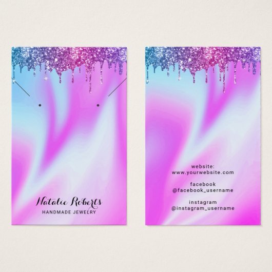 Moderne Unicorn stuurt juwelenoorscherm Visitekaartje (Voorkant /achterkant)