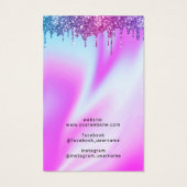 Moderne Unicorn stuurt juwelenoorscherm Visitekaartje (Achterkant)