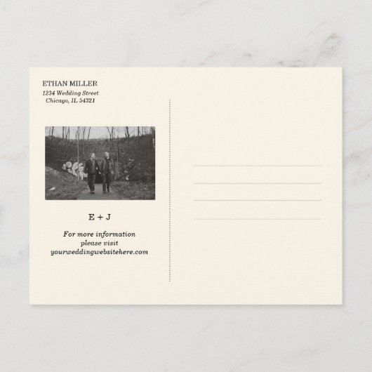 Moderne Unie sparen de Datum Aankondigingskaart (Achterkant)