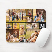Moderne Unieke 11 Foto Collage Monogram Muismat (Met muis)