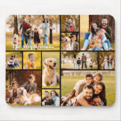 Moderne Unieke 12 Foto Collage Naam Muismat (Voorkant)