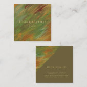 Moderne, unieke abstracte elegante kunstenaar vierkante visitekaartje (Voorkant / Achterkant)