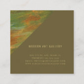 Moderne, unieke abstracte elegante kunstenaar vierkante visitekaartje (Achterkant)