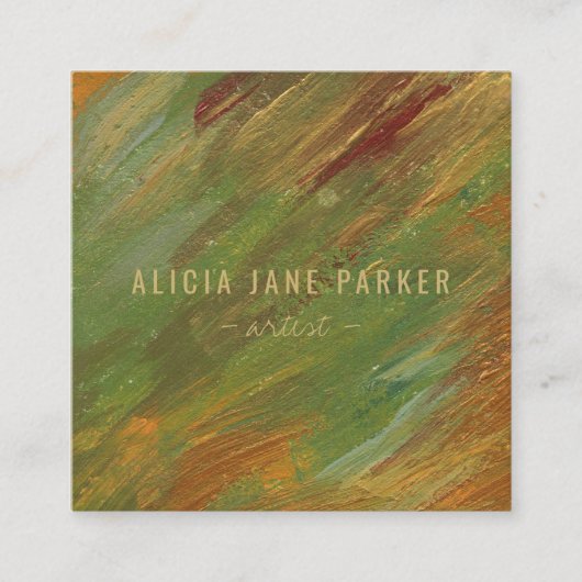 Moderne, unieke abstracte elegante kunstenaar vierkante visitekaartje (Voorkant)