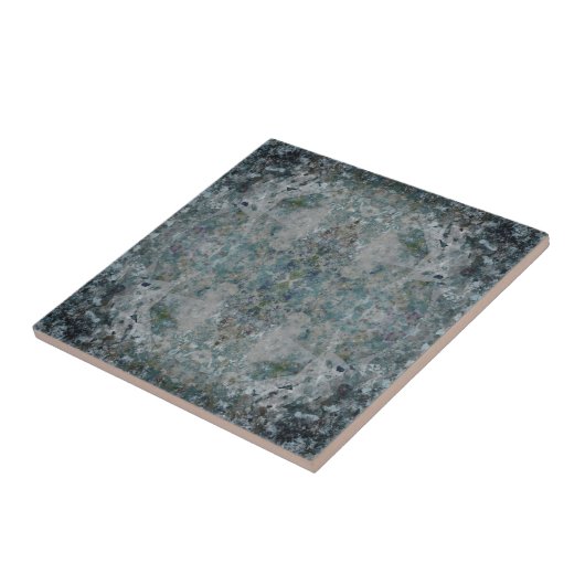 Moderne unieke abstracte kunst in een nevelige ste tegeltje (Zijkant)