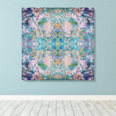 Moderne unieke abstracte kunst met Sangria kleuren Canvas Afdruk (Insitu (Houten vloer))