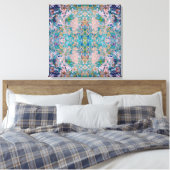 Moderne unieke abstracte kunst met Sangria kleuren Canvas Afdruk (Insitu (Slaapkamer))