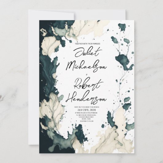 Moderne, unieke Abstracte Waterverf Kaart (Voorkant)